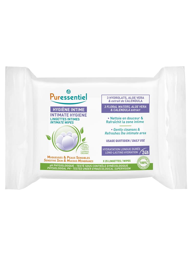 Puressentiel Lingettes Intimes Quotidiennes Certifiées Bio - X25